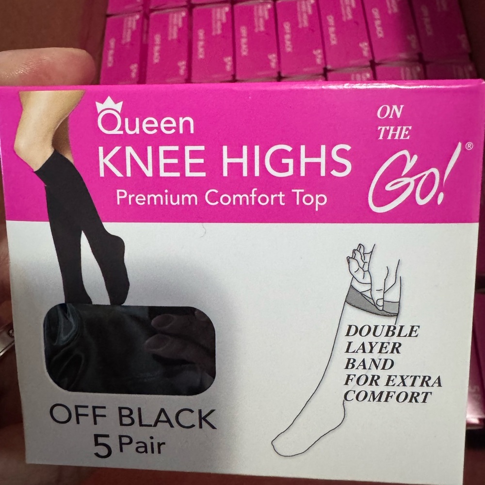 Off Black Knee Highs - 5 Pair